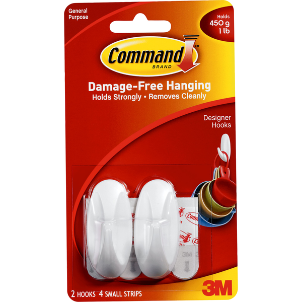 Command® Hooks Small White 2Ct